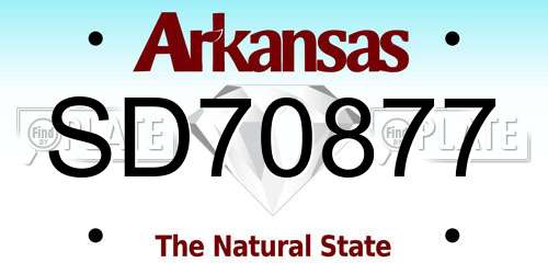 SD70877 Arkansas License Plate