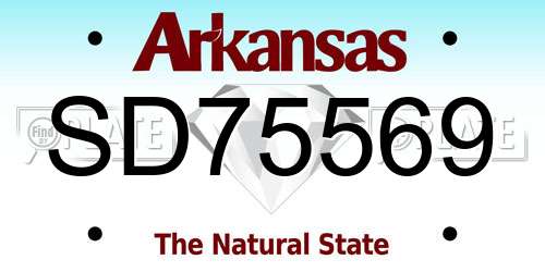 SD75569 Arkansas License Plate