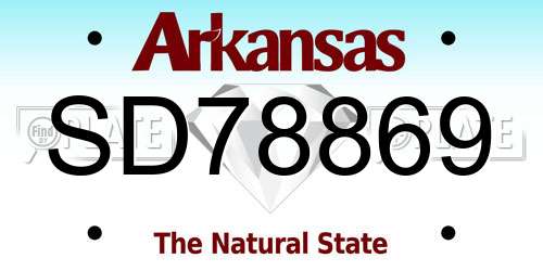 SD78869 Arkansas License Plate