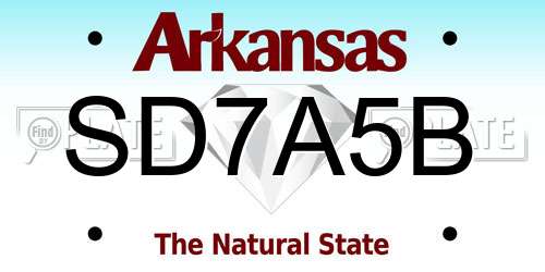 SD7A5B Arkansas License Plate