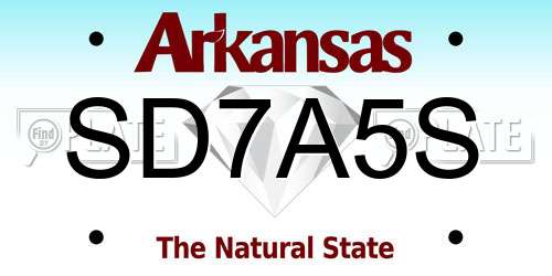 SD7A5S Arkansas License Plate