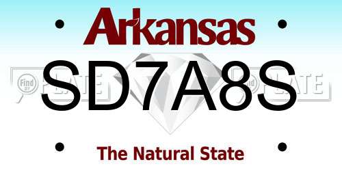 SD7A8S Arkansas License Plate