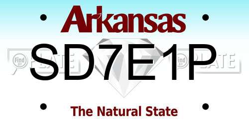 SD7E1P Arkansas License Plate