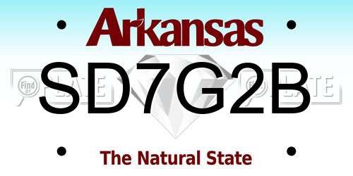 SD7G2B Arkansas License Plate