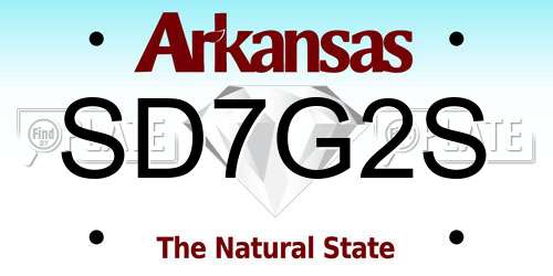 SD7G2S Arkansas License Plate