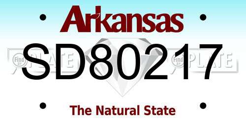 SD80217 Arkansas License Plate