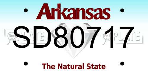 SD80717 Arkansas License Plate