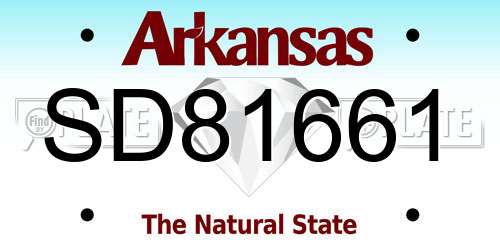 SD81661 Arkansas License Plate