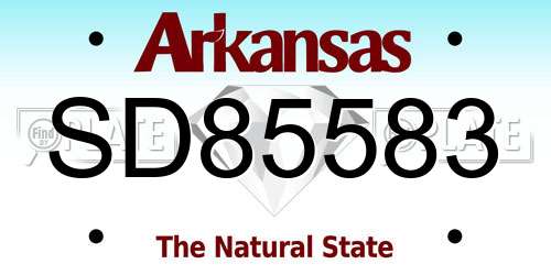SD85583 Arkansas License Plate