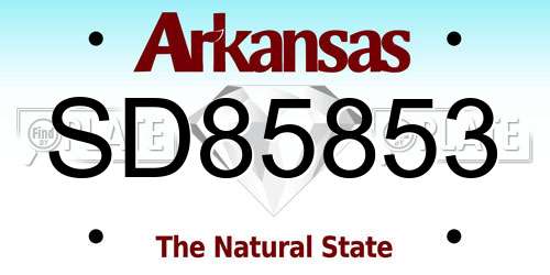 SD85853 Arkansas License Plate