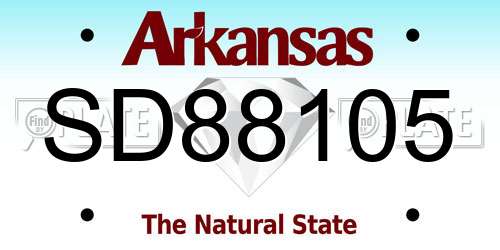 SD88105 Arkansas License Plate