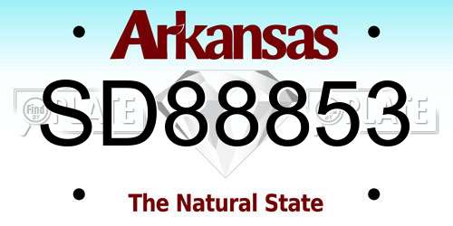 SD88853 Arkansas License Plate