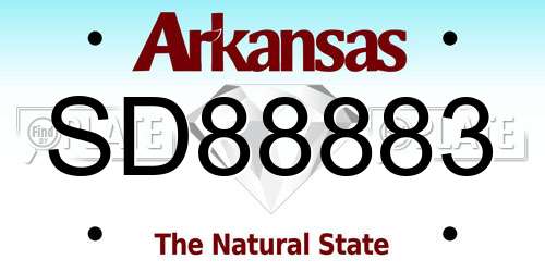 SD88883 Arkansas License Plate