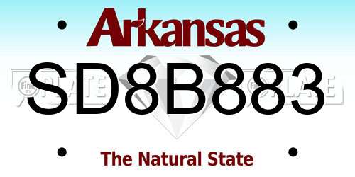 SD8B883 Arkansas License Plate