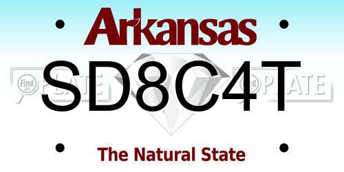 SD8C4T Arkansas License Plate