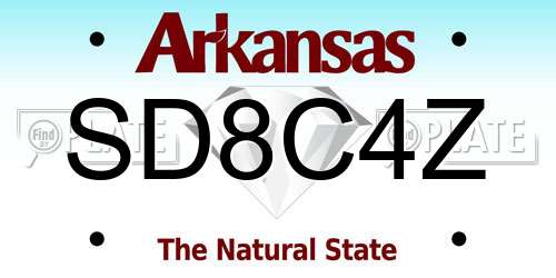 SD8C4Z Arkansas License Plate