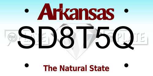 SD8T5Q Arkansas License Plate