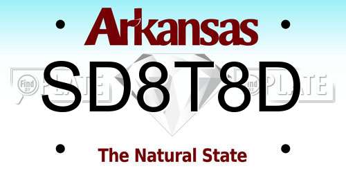 SD8T8D Arkansas License Plate