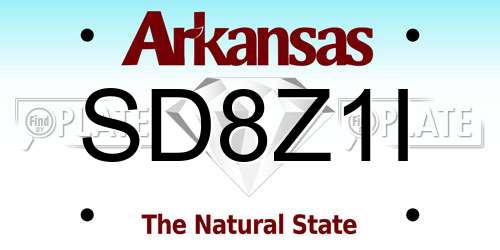 SD8Z1I Arkansas License Plate