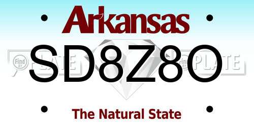 SD8Z8O Arkansas License Plate