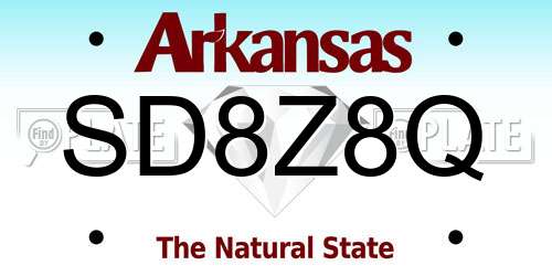 SD8Z8Q Arkansas License Plate