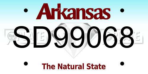 SD99068 Arkansas License Plate