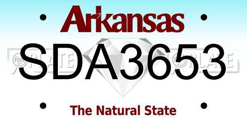 SDA3653 Arkansas License Plate