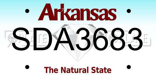 SDA3683 Arkansas License Plate
