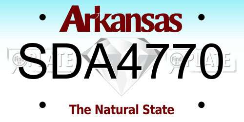 SDA4770 Arkansas License Plate