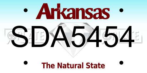 SDA5454 Arkansas License Plate