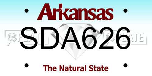 SDA626 Arkansas License Plate
