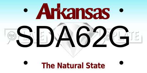 SDA62G Arkansas License Plate