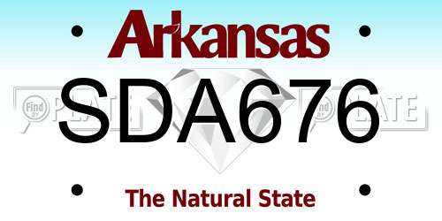 SDA676 Arkansas License Plate