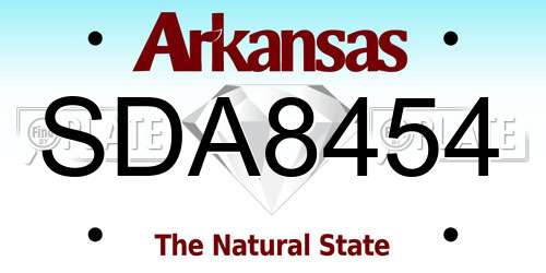 SDA8454 Arkansas License Plate