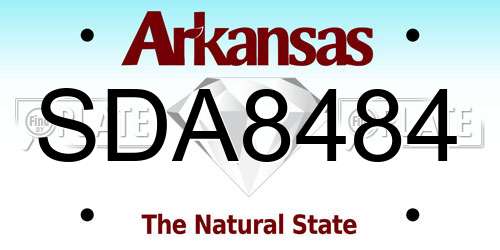 SDA8484 Arkansas License Plate