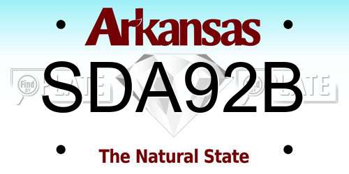 SDA92B Arkansas License Plate