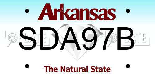 SDA97B Arkansas License Plate