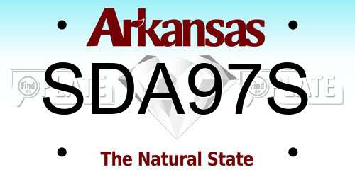 SDA97S Arkansas License Plate