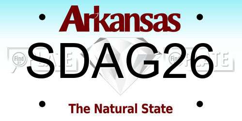 SDAG26 Arkansas License Plate