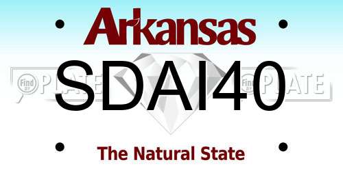 SDAI40 Arkansas License Plate