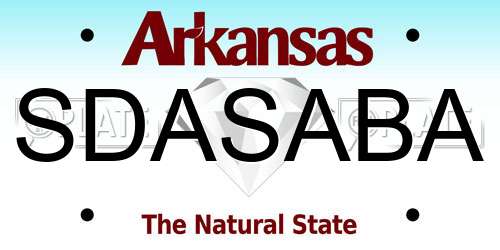 SDASABA Arkansas License Plate