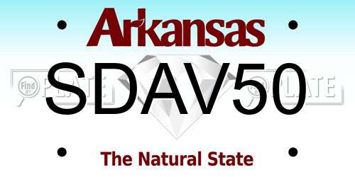 SDAV50 Arkansas License Plate