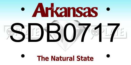 SDB0717 Arkansas License Plate