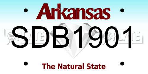 SDB1901 Arkansas License Plate