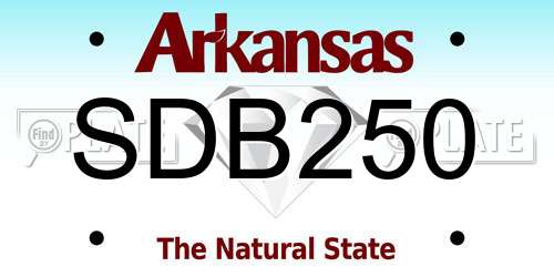 SDB250 Arkansas License Plate