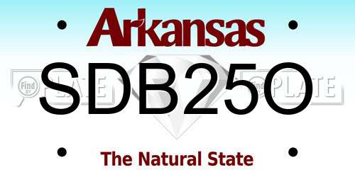 SDB25O Arkansas License Plate
