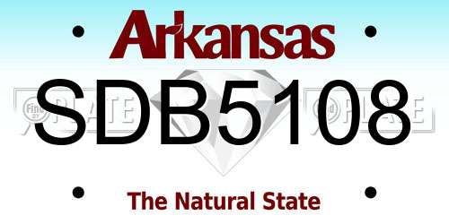 SDB5108 Arkansas License Plate