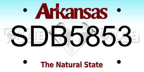 SDB5853 Arkansas License Plate