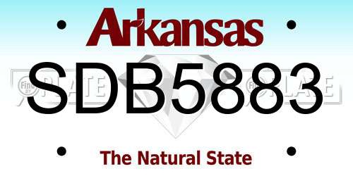 SDB5883 Arkansas License Plate