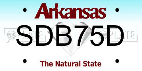 SDB75D Arkansas License Plate